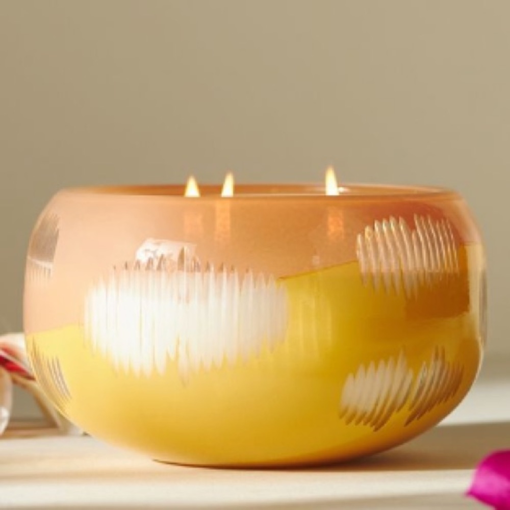 Anthropologie Coco Allred Decorative Glass Candle NWT